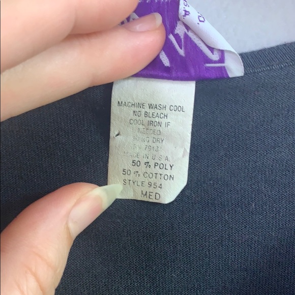 Vintage Fringe Black Southwest V-Neck Top Medium - Picture 7 of 8